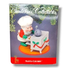 Vintage Santakins Santa Chubby 1991 Santa’s Best Christmas Ornament New In Box 
