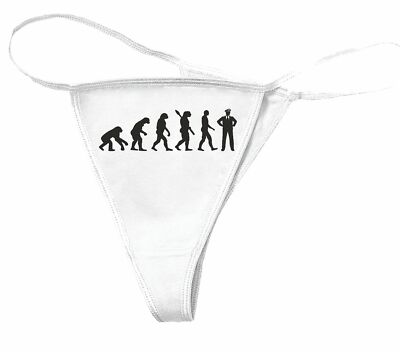 Damen String Tanga PILOT - CO PILOT - FLUGSCHÜLER - FLUGLOTSE - KAPITÄN in Weiß