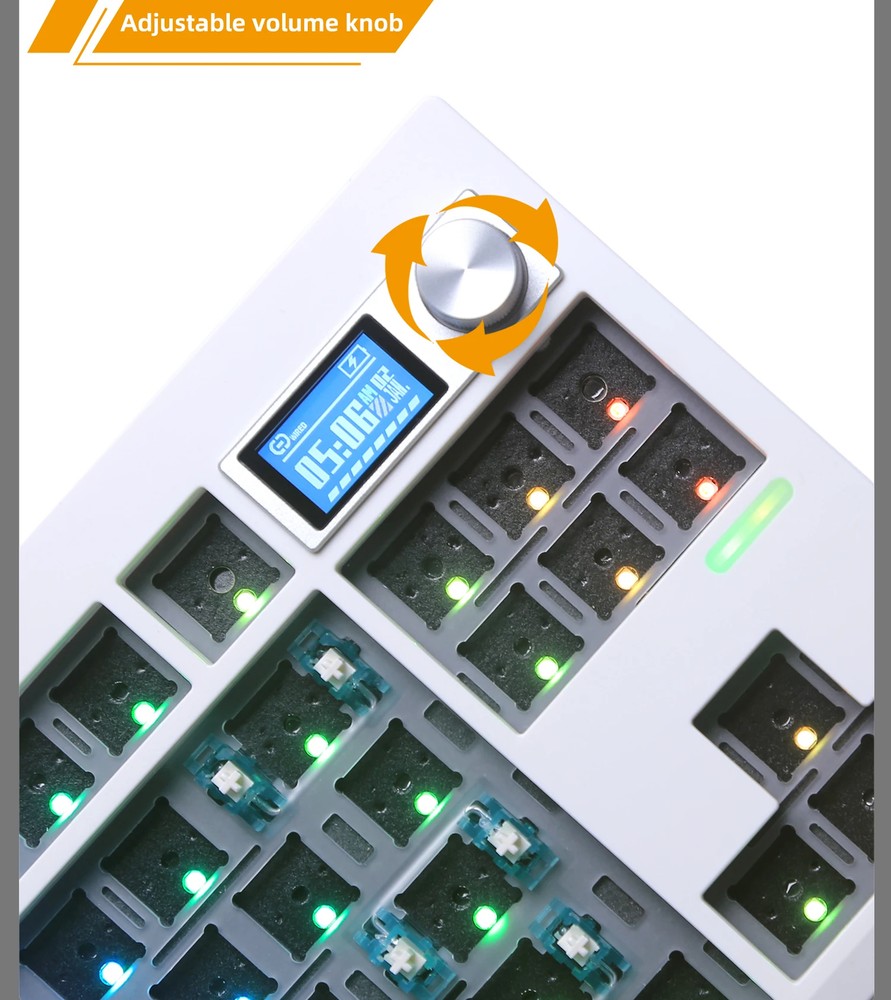 Mechanical Keyboard Kit with RGB Backlit Display and Gasket Structure