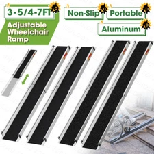 VNN Adjustable Aluminum Wheelchair Ramp Portable Mobility Scooter Non-Slip 800LB