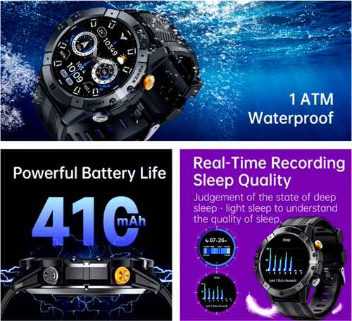 Sport Smart Watch , AMOLED, Android, IOS,für Männer 410mAh Batterie 1,52 Zoll - Zdjęcie 6 z 20
