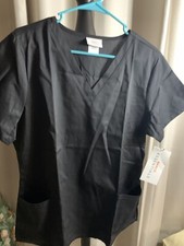 Barco Essentials Black Scrubs Top - Large - Comfortable  Durable Medical Wear