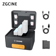 ZGCINE PS-G10 3 Battery Charger Box Case Kit For Gopro Hero 5 6 7 8 9 10 Camera