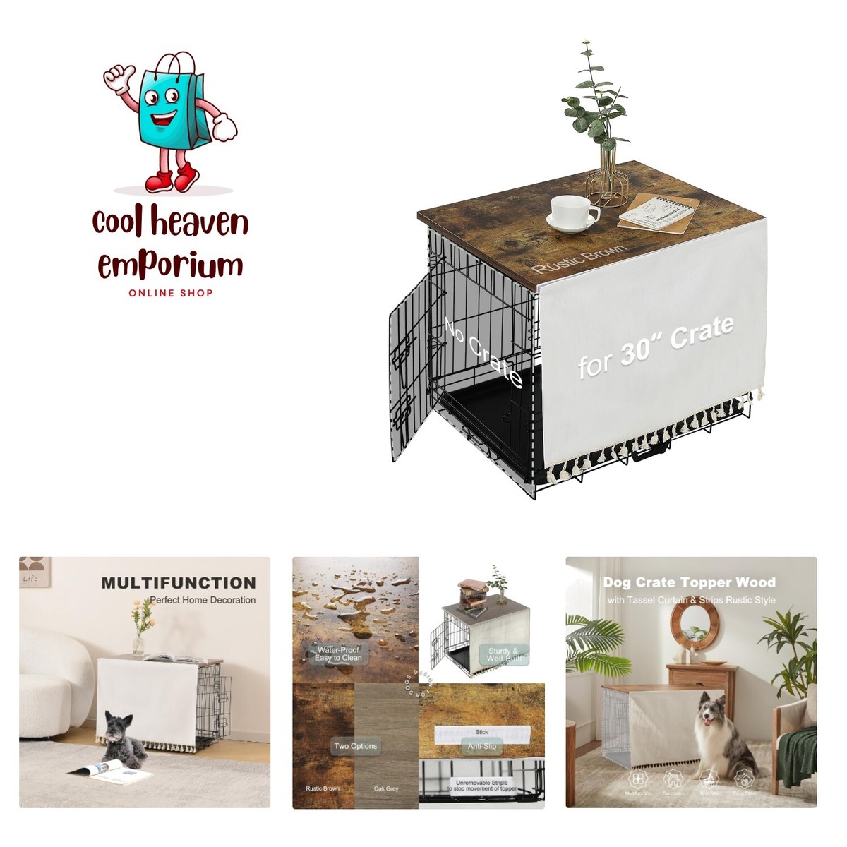 OIEKUN Dog Crate Topper 24 Inch Table Compatible With 24''(L