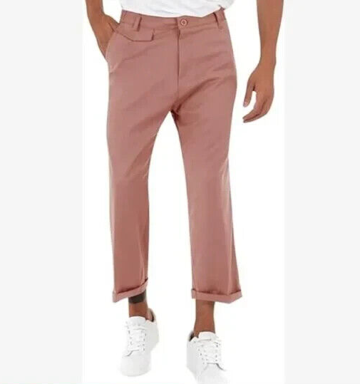 Mens Chino Pants Flat Front Slim Fit Cropped Dress Pants Casual Slacks NEW LARGE | eBay Mens Chino Pants Flat Front Slim Fit Cropped Dress Pants Casual Slacks NEW LARGE | eBay