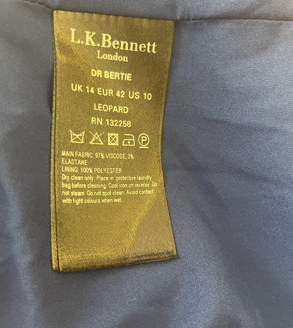 LK Blue Leopard Print ‘Bertie’ Dress Size 14 eBay