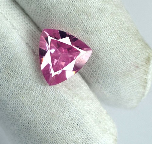 Natural 7 Ct Pink Kunzite Loose Gemstone Trillion Cut Certified AD1269 - Picture 5 of 8