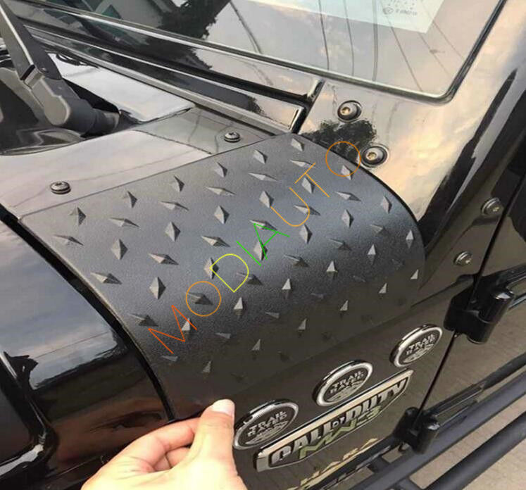 Black Diamond Plate Cowl Body Armor Cover Trim 2X For Jeep Wrangler JK 20072018 eBay