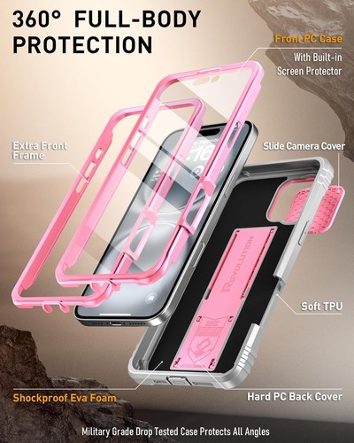 Poetic Kickstand Case For iPhone 16 Plus Built-in-Screen Slide Camera Cover - Picture 21 of 26