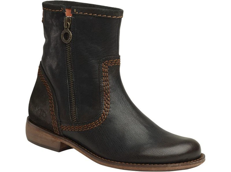 Kickers Bottine Roukoul Noire 54351508 Chaussure Femme Cuir Plate - Photo 1/1
