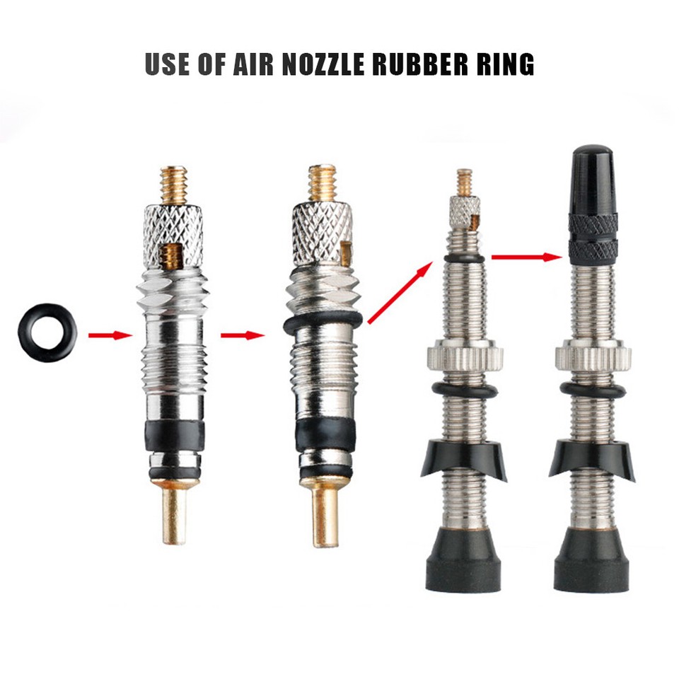 2Pcs Bicycle Valve No Leak 44/60mm Tubeless Valve Stem Hex Key Wrench