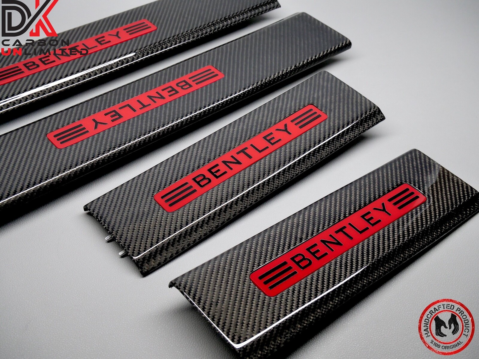 Bentley Bentayga 2016 to 2026 Custom Gloss Carbon Door Sills Scuff Tread Plates
