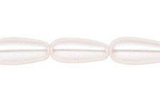 1 Std 20 Light Pink Glass Pearl 15x7mm-18x8mm Teardrop Beads with 1.3mm Hole 