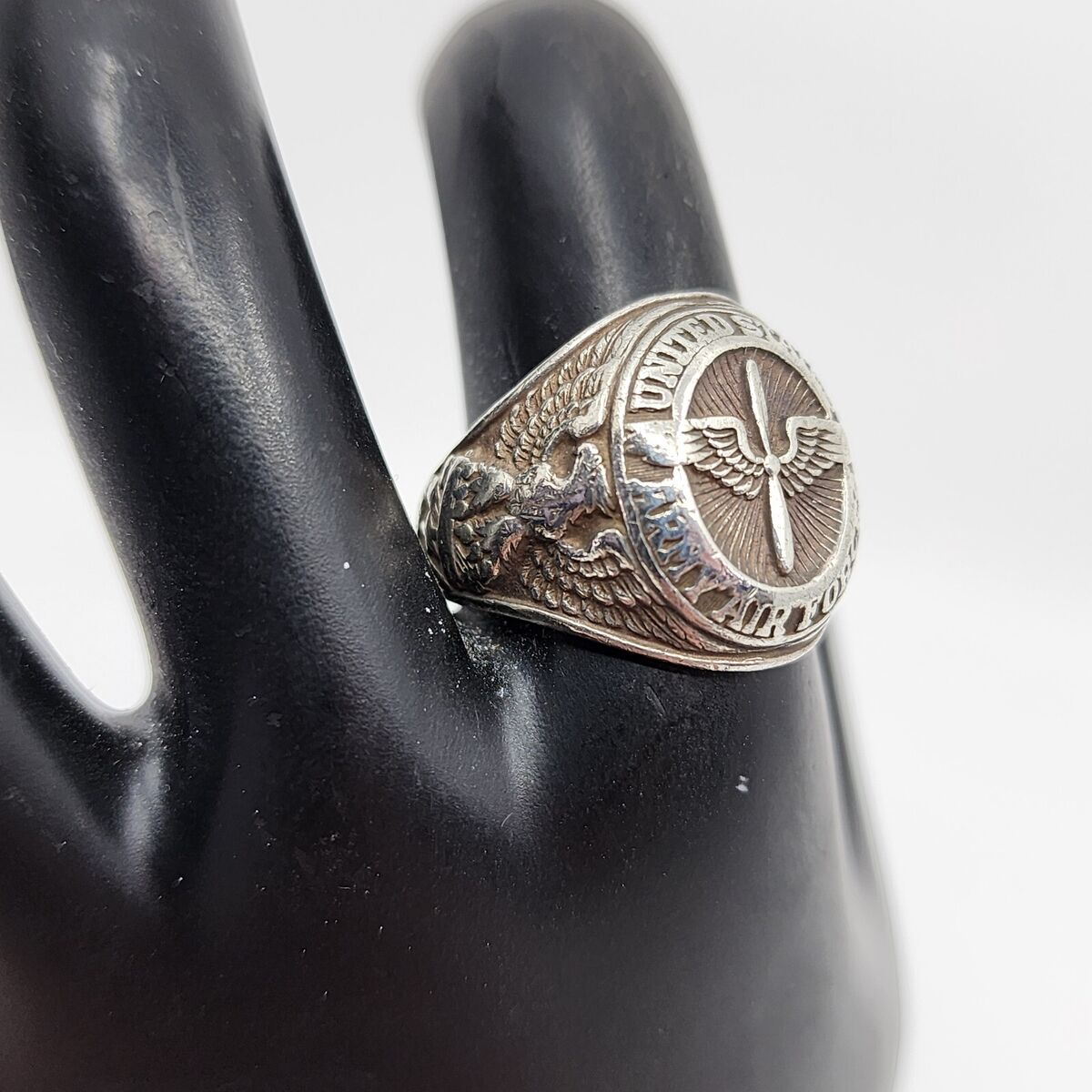 1940s WWII US Army Air Forces Sterling Silver Signet Ring 1940s WWII US Army Air Forces Sterling Silver Signet Ring