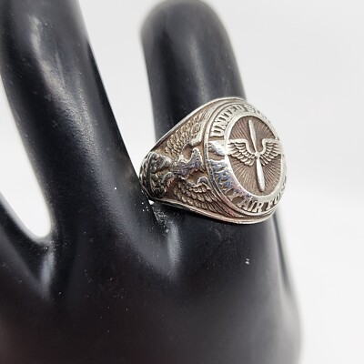 1940s WWII US Army Air Forces Sterling Silver Signet Ring 1940s WWII US Army Air Forces Sterling Silver Signet Ring