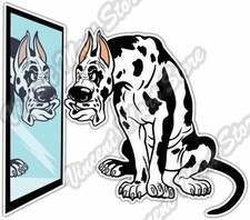 Great Dane Breed Dog Funny Mirror Car Bumper Window Vinyl Sticker Decal 5"X4"