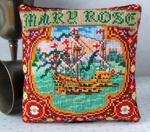 The Mary Rose Mini Cushion Cross Stitch Kit, Sheena Rogers Designs