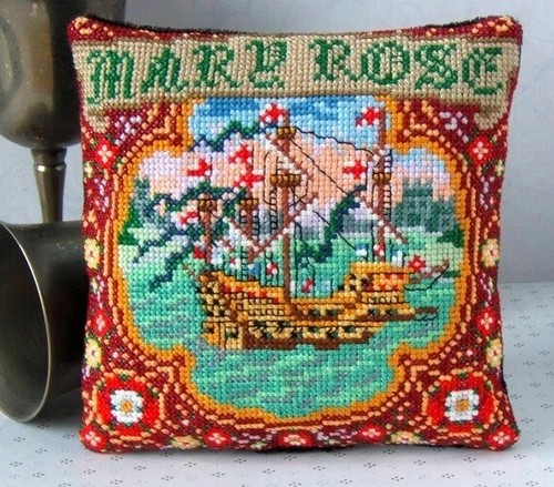 The Mary Rose Mini Cushion Cross Stitch Kit, Sheena Rogers Designs - Picture 1 of 1