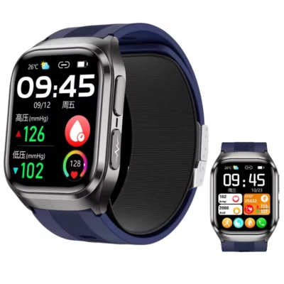 MARKENLOS 2.06" ECG Luftpumpe Airbag Genau Blutsauerstoffdruck Smartwatch S17 SOS NFC