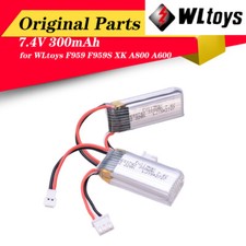 2pcs 7.4V 300mAh LiPo Battery for WLtoys F959 F959S XK A800 A600 RC Aircraft