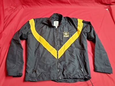 US Army Issue APFU PT Uniform Cold Weather Jacket Black Gold Size SMALL ...