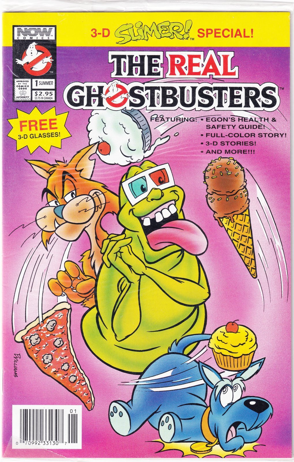 The Real Ghostbusters 3-D Slimer Special #1 Newsstand Cover Now Comics