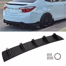 Rear Bumper Diffuser Spoiler 10 Shark Fins Trim Splitter Wing For Toyota Corolla