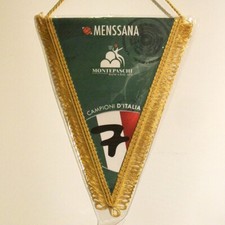 Męski proporczyk Sana Basket Siena Match Noszony, 18 x 25 cm Koszykówka Eurocup Seria A