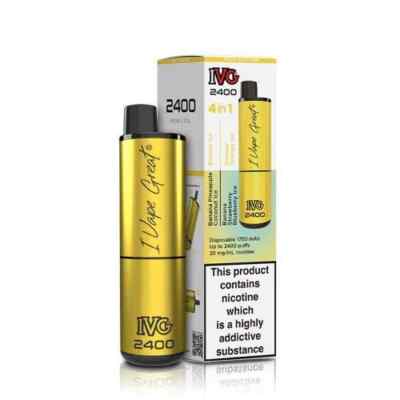 IVG 2400 Prefilled Pod Kit 4 in 1 Vape Pen 2400 Puffs E-cig 20mg Nic Salt  4x 2ml