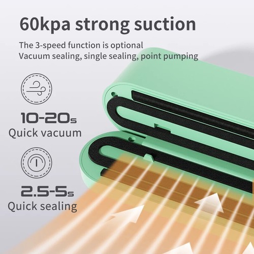 Mini máquina de sellado al vacío portátil inalámbrica totalmente automática sellador doméstico - Imagen 4 de 8