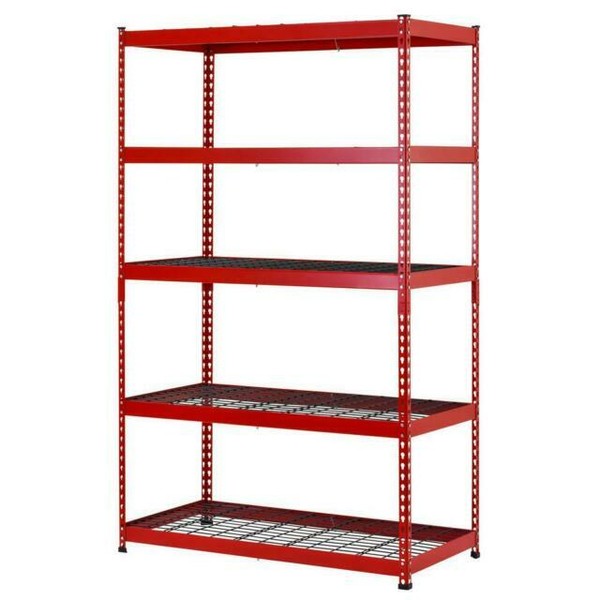 Red 5Tier Heavy Duty Steel Garage Storage Shelving (48 In. W X 78 In. H X 24 In for sale online