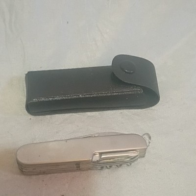 Silver Stainless Steel Multi-tool Folding Knife Scissors Saw Opener Manual