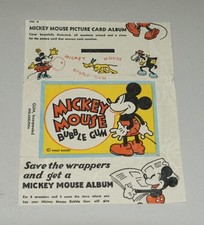 ORIGINAL 1935 R89 MICKEY MOUSE GUM INC. PICTURE CARD WAX PACK WRAPPER NICE!