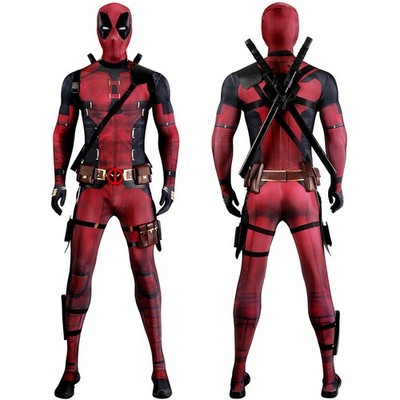 Deadpool 3 Jumpsuit Wade Wilson Suit Face Shell Belt Outfit Cosplay Costume Prop