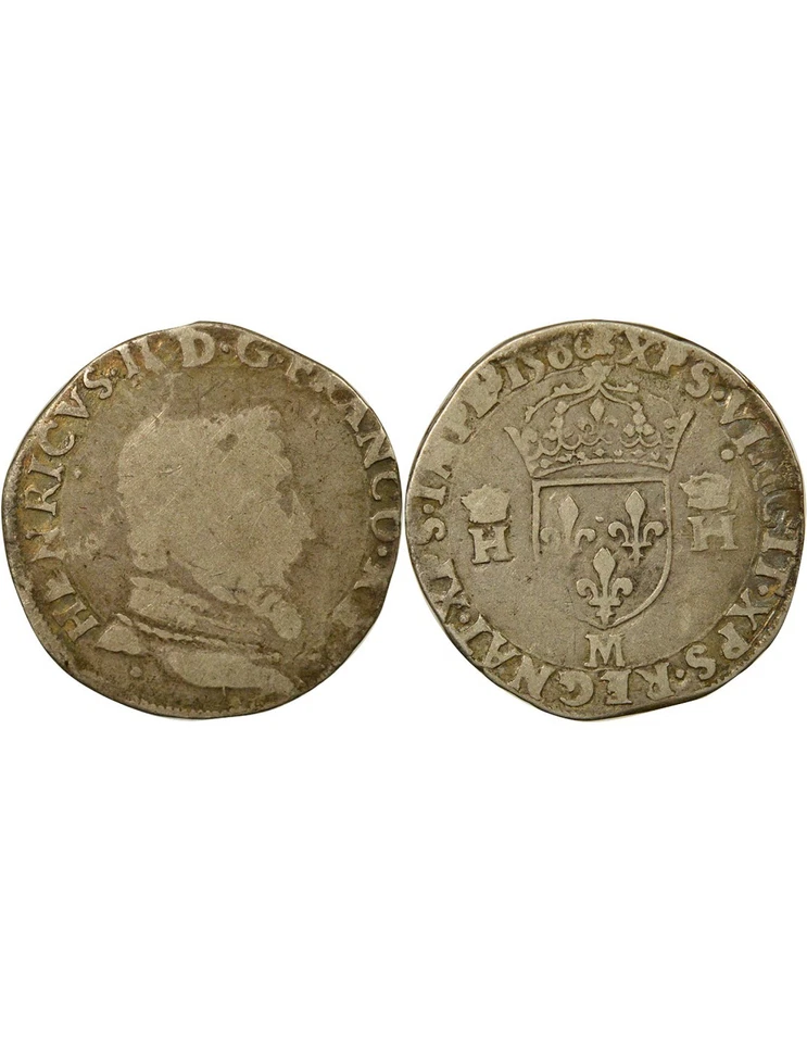 France Henri II - Teston Argent, 5e Type - 1560 M Toulouse - Photo 1/3