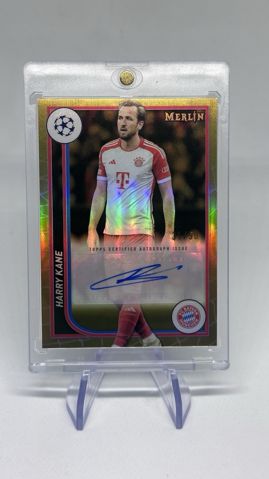 Topps Merlin 2023/24 Harry Kane Auto FC Bayern München gold /50 soccer ssp