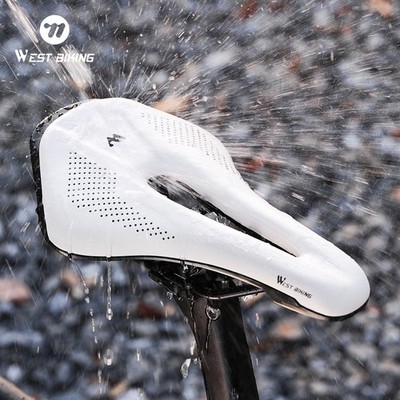 WEST BIKING Leder Fahrrad Sattel Hohl MTB Rennrad Radfahren Sattel Weiß