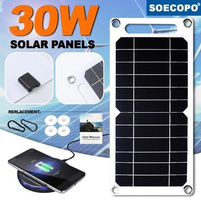 30W Sunpower Tragbares Solarpanel 5V Solarplatte mit USB-sicherem Stabilisator-L