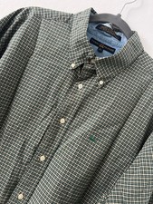 Vintage Tommy Hilfiger Green Check Button Down Shirt XL 90s Cotton Long Sleeve