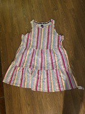 NWT GAP Women's XXL Summer Dress Multi Stripe Pockets Slub Jersey Tiered Hem