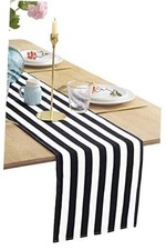 Classic Black and White Striped Table Runner, Modern Stripes Pattern Elegant