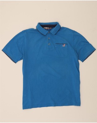 K-WAY Mens Polo Shirt XL Blue Cotton DH55