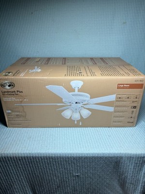 NIB Hampton Bay Landmark Plus 52  White Ceiling Fan With Light Kit Factory Seal
