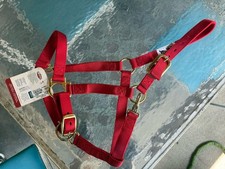 Halter Adjustable Halter Horse Pony Sheep Weaver Leather Red Nylon 1&rdquo; strap