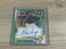 2021 Bowman Chrome Mega  Green Refractor  Nick Gonzalez  Auto RC 69/99  Pirates