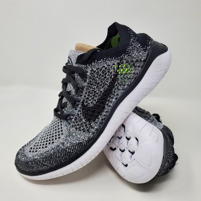 Nike Free Rn Flyknit 2018 White/Black 942839-101 Running Shoes Women's Size 7