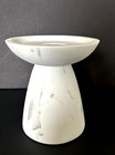 Bath & Body Works Tall Faux Marble Pedestal Candle Holder for 3 wick Candle Jar