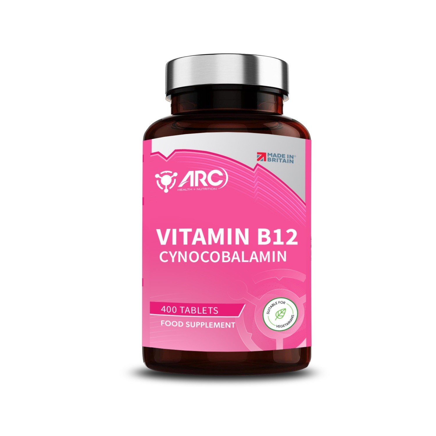 Cyanocobalamin Vitamin B12 50mcg 400 Supplement Vegan Tablets - Men & Women