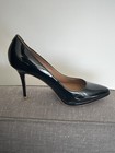Elie Tahari Black Patent Leather Pointy Toe Garlow Pump Heels Sz 37 EUR  7 US