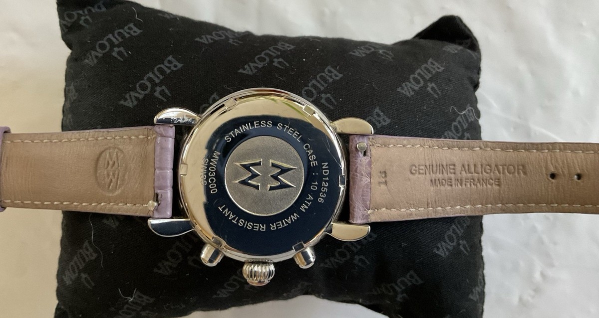 Michele CSX Stainless Steel Watch With Genuine Alligator Leather